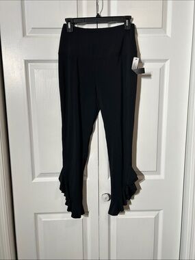 NWT Athena Marie legging pants w/Tummy Control - Black Flutter Hem Pants Medium